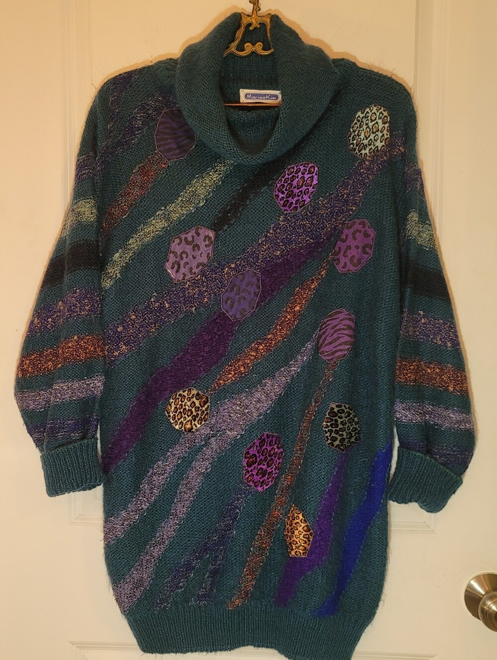 Cowl Neck Sweater with Leopard Spots
